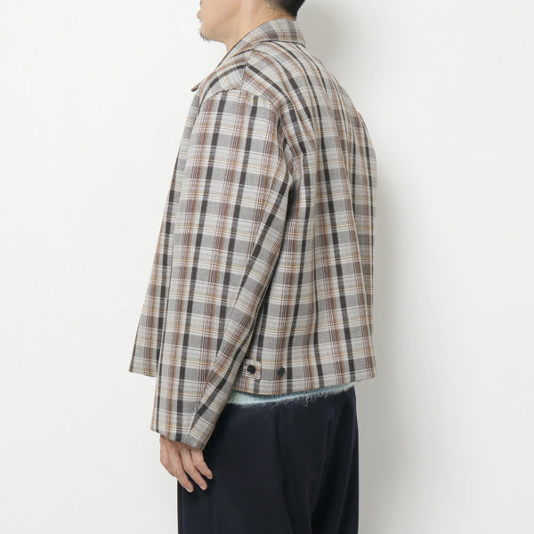 AURALEE"DOUBLE FACE CHECK ZIP BLOUSON"