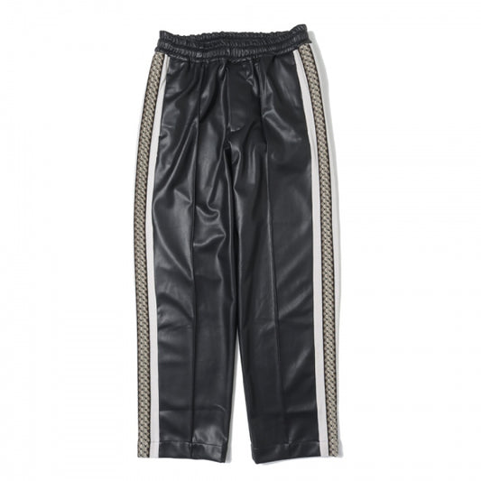 SYNTHETIC LEATHER TRACK PANTS