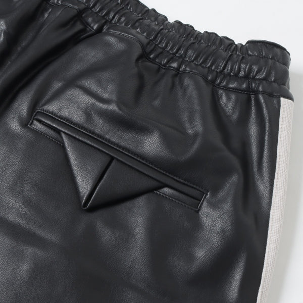 SYNTHETIC LEATHER TRACK PANTS