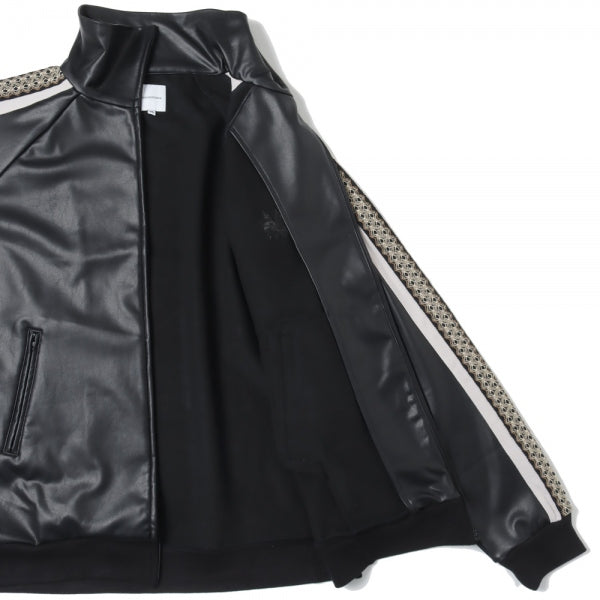 SYNTHETIC LEATHER TRACK JACKET