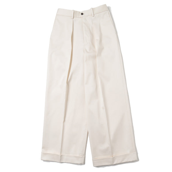 PLEATED WIDE TROUSERS ORGANIC COTTON TWILL