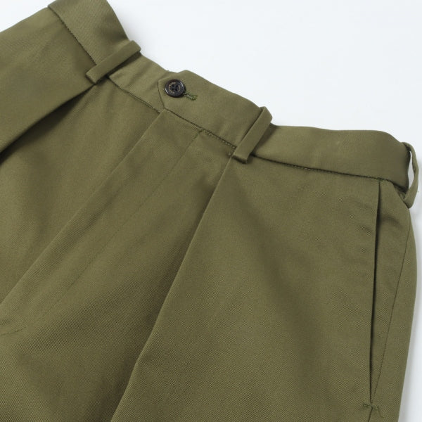 PLEATED WIDE TROUSERS ORGANIC COTTON TWILL