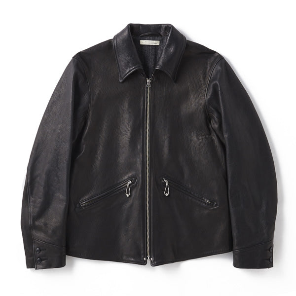 PATINA DEERSKIN ITALIAN-COLLAR JACKET