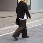 PLEATED WIDE TROUSERS ORGANIC COTTON TWILL