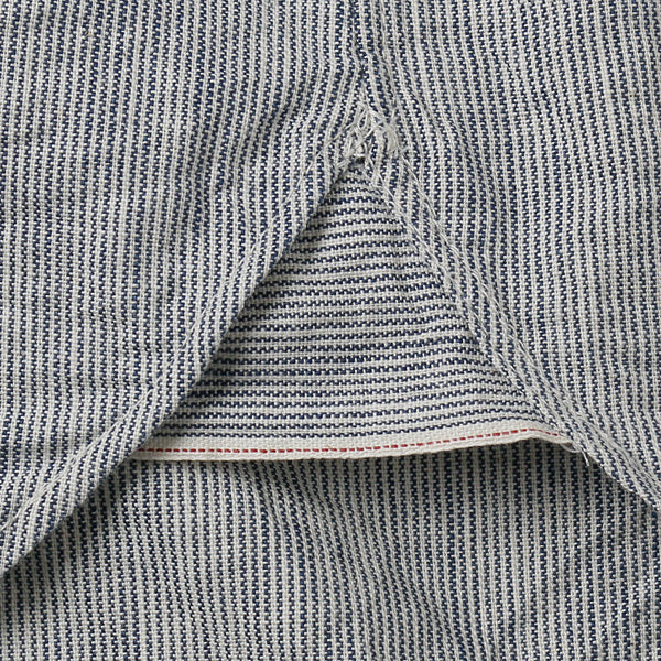 CLASSIC BAND COLLAR INDIGO SELVEDGE STRIPE