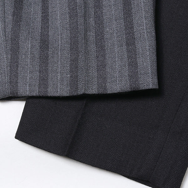 FRONT PLEATED PEGTOP WOOL DOBBY STRIPE