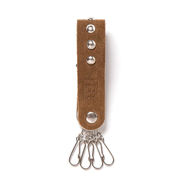 STUDDED KEY RING COW SUEDE