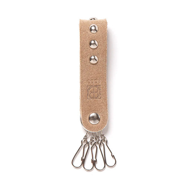 STUDDED KEY RING COW SUEDE