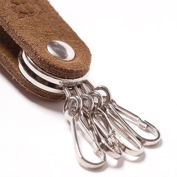 STUDDED KEY RING COW SUEDE