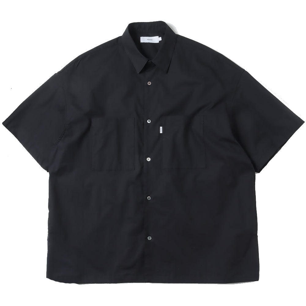 Stretch Typewriter S/S Oversized Box Shirt