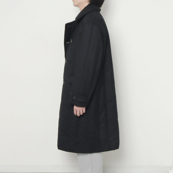Wool Stripe Quilted Double-Breasted Coat (M223-0201) | MATSUFUJI