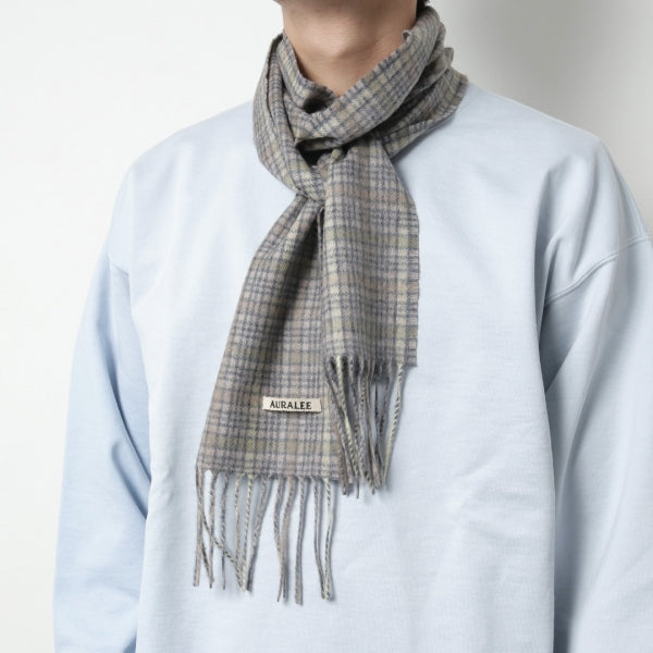 CASHMERE CHECK NARROW STOLE