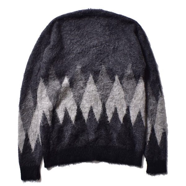 Kid Mohair Argyle Washed Knit Long
