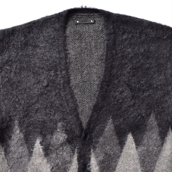 Kid Mohair Argyle Washed Knit Long