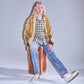 Kid Mohair Argyle Washed Knit Long