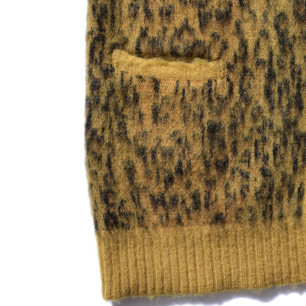 Kid Mohair Leopard Knit Long Cardigan