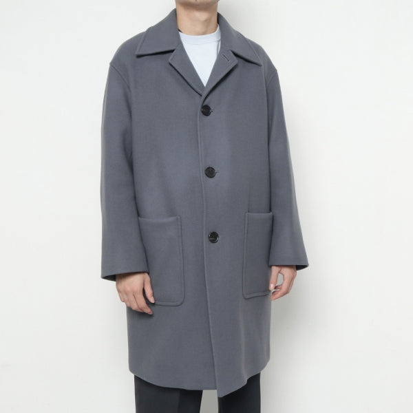 DOUBLE CLOTH LIGHT MELTON SOUTIEN COLLAR COAT AACLM