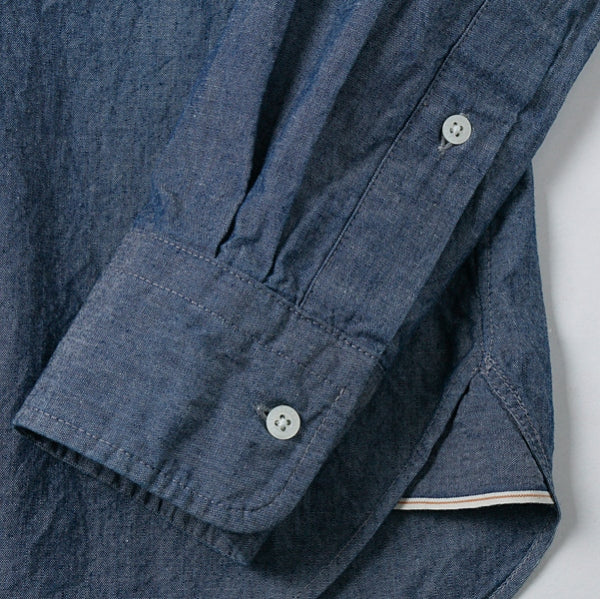 CLASSIC BAND COLLAR SELVEDGE CHAMBRAY