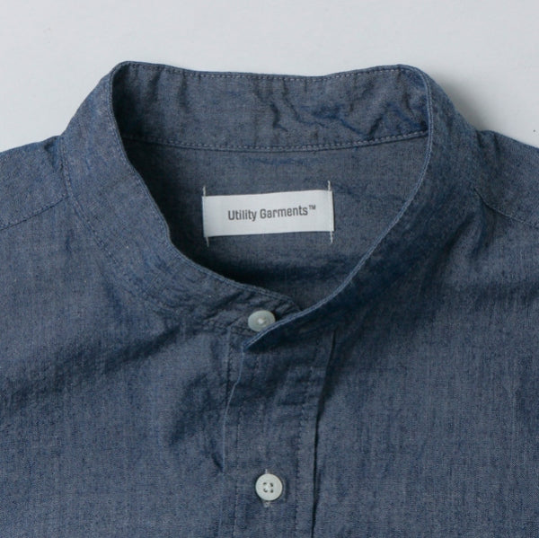 CLASSIC BAND COLLAR SELVEDGE CHAMBRAY