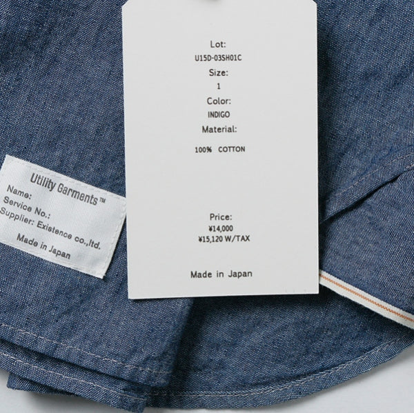 CLASSIC BAND COLLAR SELVEDGE CHAMBRAY