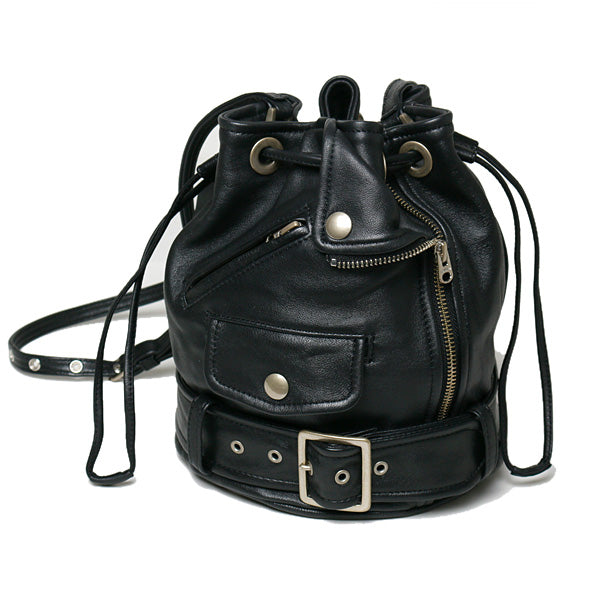 beautiful people shrink leather drawstring bag