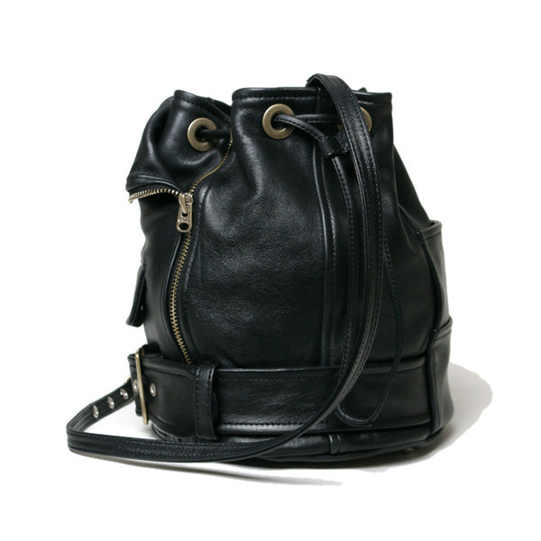 beautiful people shrink leather drawstring bag