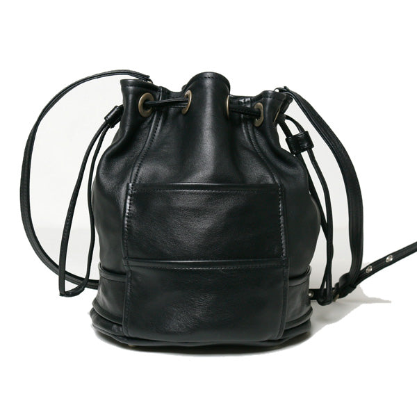 beautiful people shrink leather drawstring bag