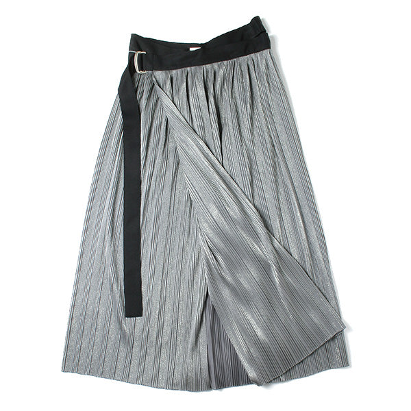 metalic jersey pleats wrap skirt