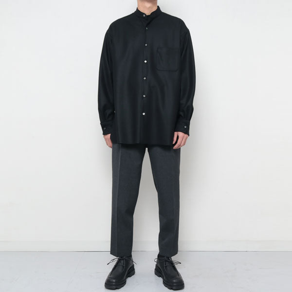 COMFORT FIT BANDCOLLAR SHIRT ORGANIC WOOL CIRCULAR