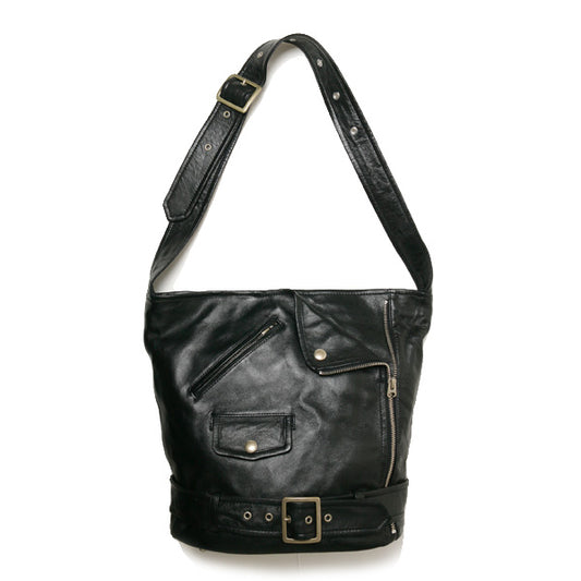 shrink leather shoulder bag