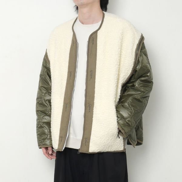 ZIPPER SHERPA QUILTED LINER JACKET