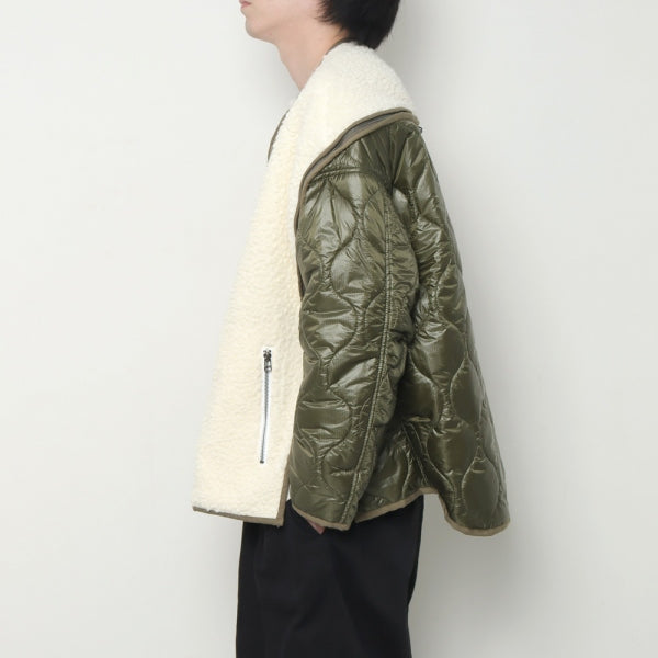 ZIPPER SHERPA QUILTED LINER JACKET