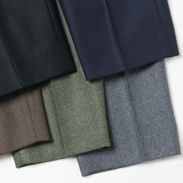FRONT PLEATS PEGTOP ORGANIC WOOL JAPAN FLANNEL (A19C-05PT01C