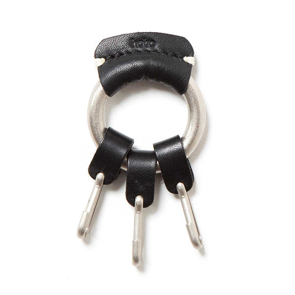ROUND CARABINER KEY RING OILED COW LEATHER