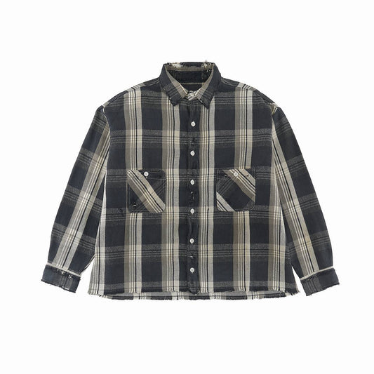 FLANNEL SHIRT/CHECK/BLACK