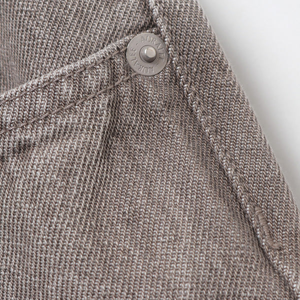 HARD TWIST FADED BROWN DENIM WIDE PANTS