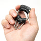 ROUND CARABINER KEY RING SHRINK LEATHER