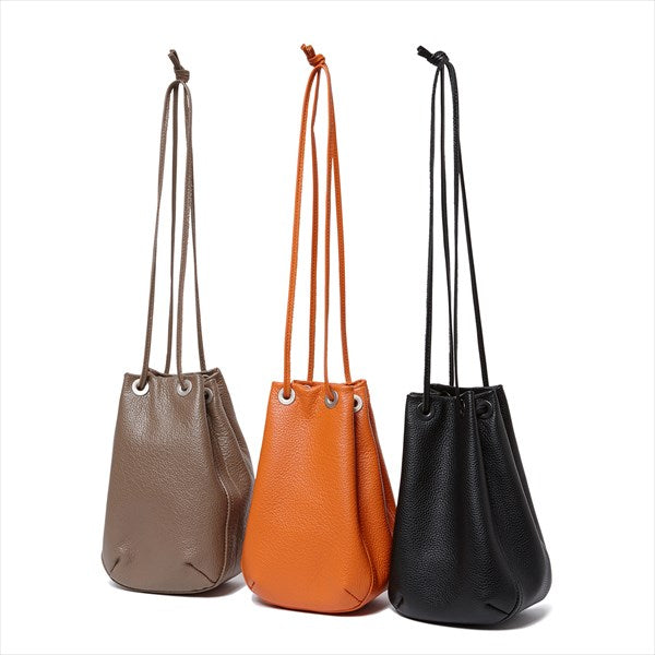 Shrink Leather Drawstring Bag SMALL