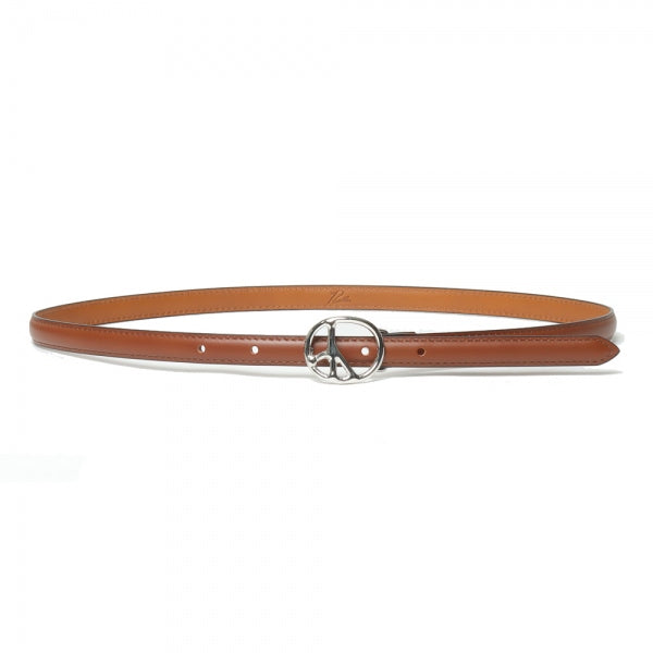 Peace Buckle Narrow Belt - Steer Leather