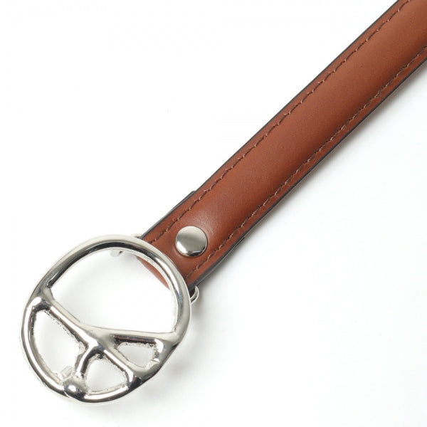 Peace Buckle Narrow Belt - Steer Leather