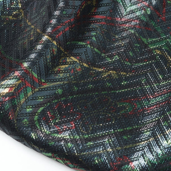 Elastic Pochette- PE/CU Lame Jq. / Paisley Printed
