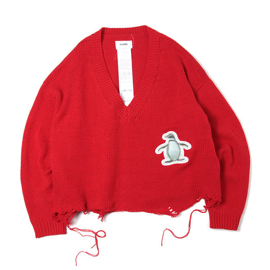 3D PATCH CUT-OFF PULLOVER