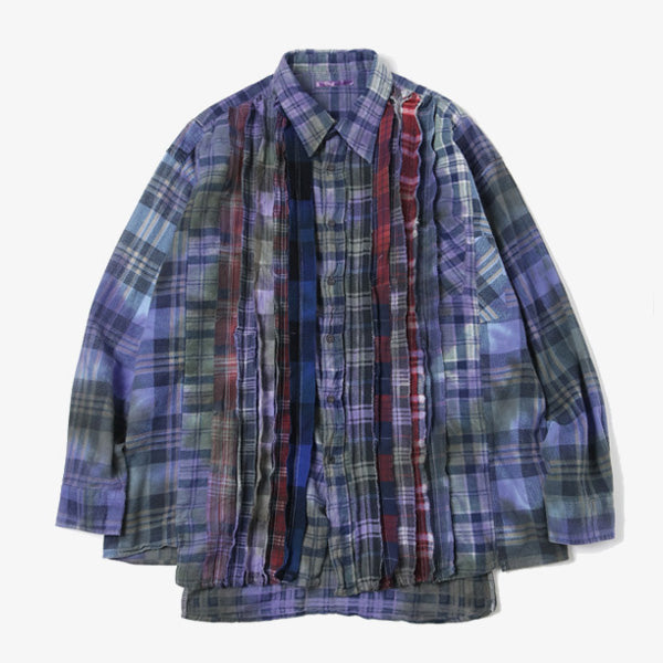 Flannel Shirt - Ribbon Wide Shirt / Tie Dye