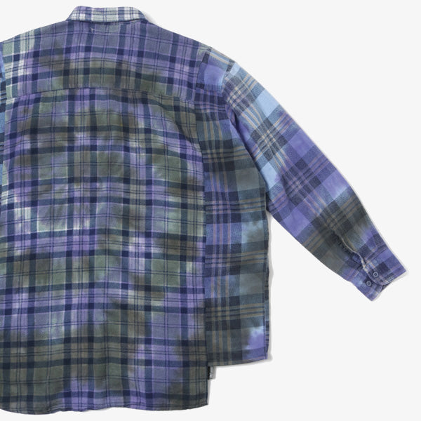 Flannel Shirt - Ribbon Wide Shirt / Tie Dye