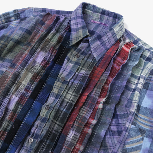 Flannel Shirt - Ribbon Wide Shirt / Tie Dye