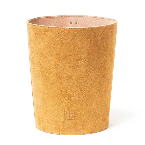 D-RING TRASH CAN COW SUEDE