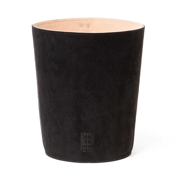 D-RING TRASH CAN COW SUEDE