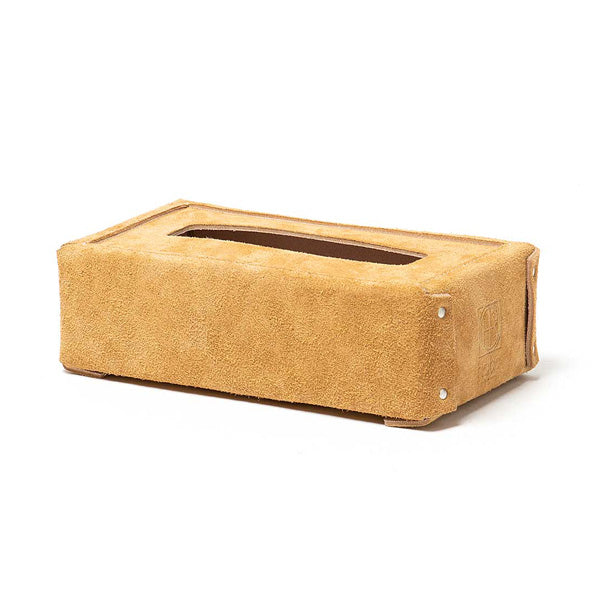 SNAP BUTTON TISSUE BOX COW SUEDE