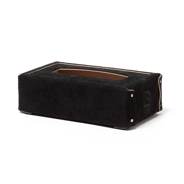 SNAP BUTTON TISSUE BOX COW SUEDE