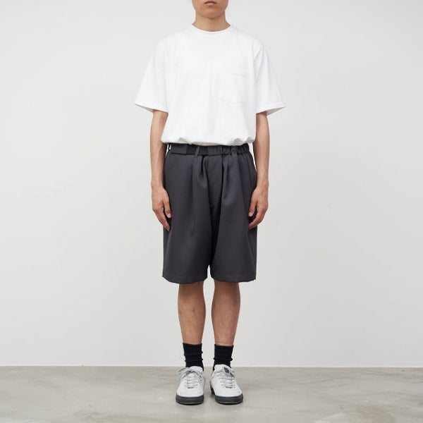 Scale Off Wool Wide Tuck Chef Shorts